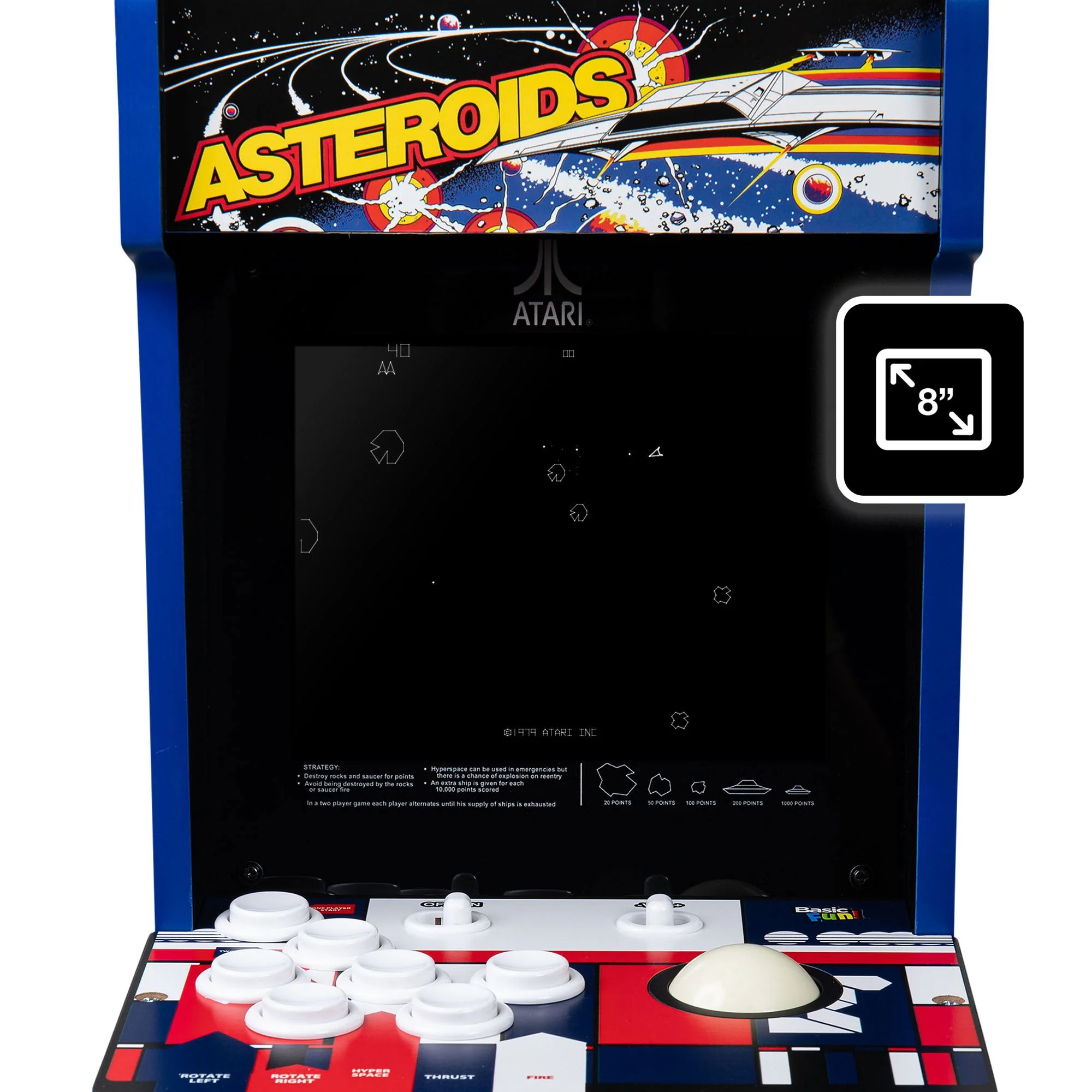 Atari Asteroids Counter Series Arcade Game with 8 Inch Screen - Image 11
