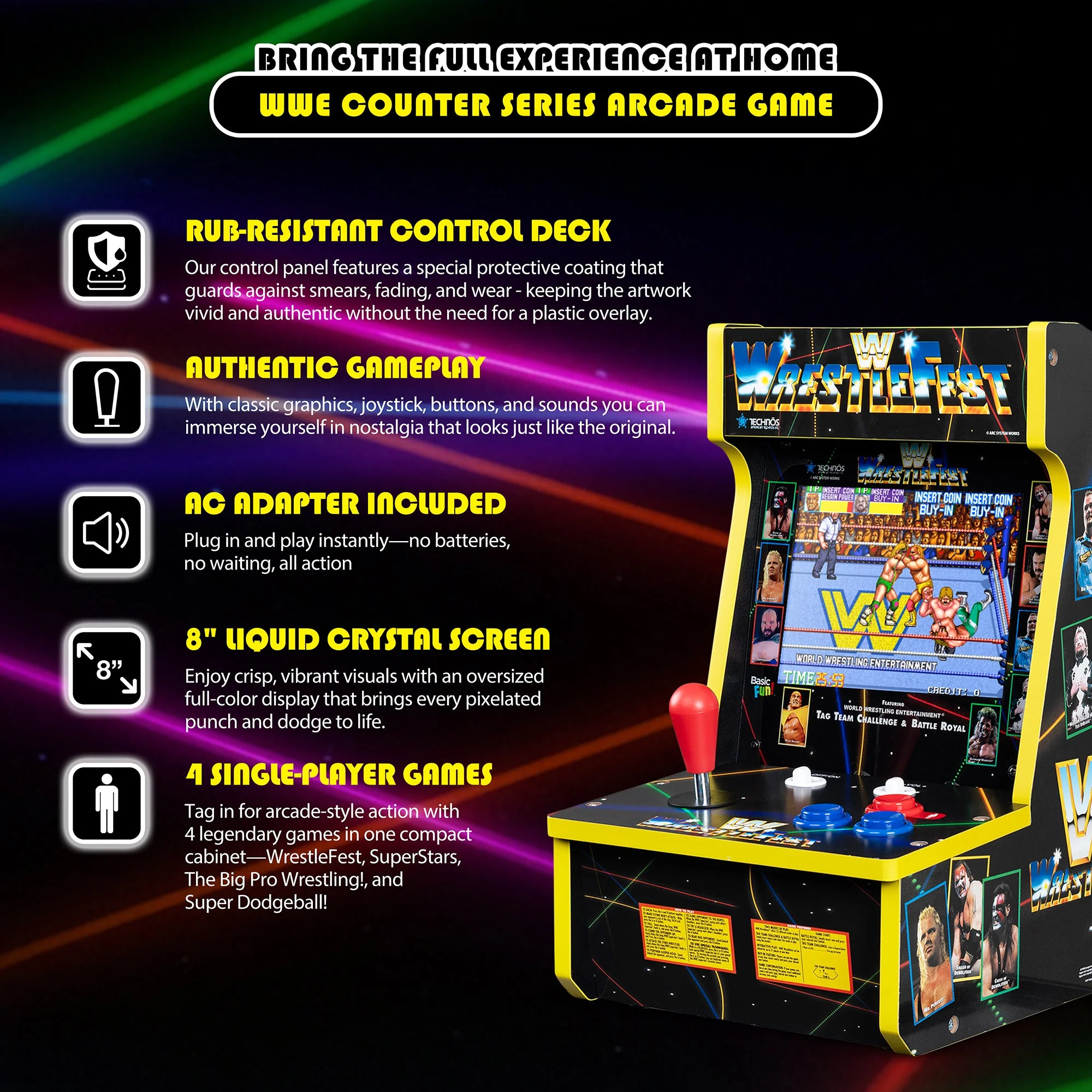 WWE Counter Series Game with 8" Liquid Crystal Screen & 4 Games - Image 3