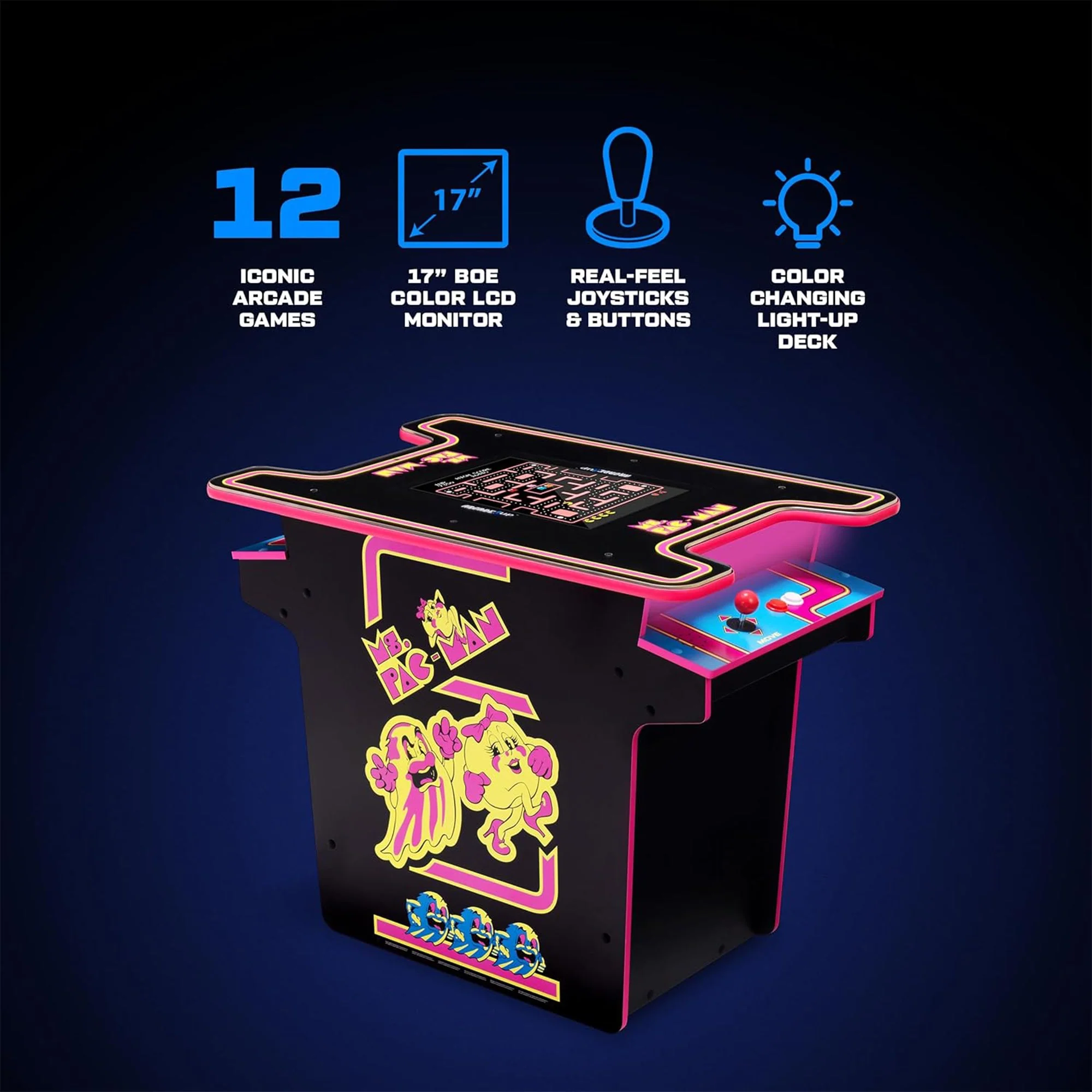 Ms. Pac-Man™ Deluxe Arcade Cocktail Table - Image 5